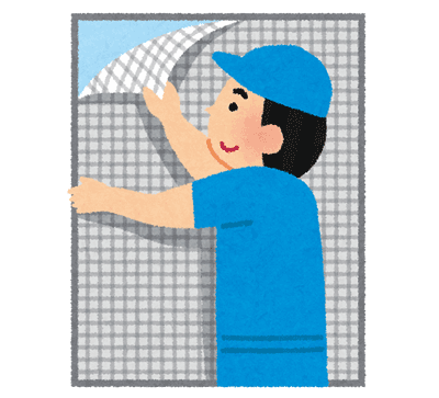 網戸張替えのイラスト