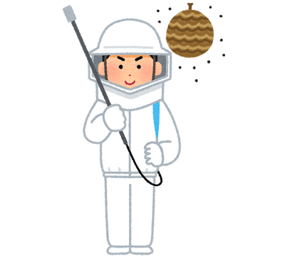 蜂の巣駆除業者のイラスト